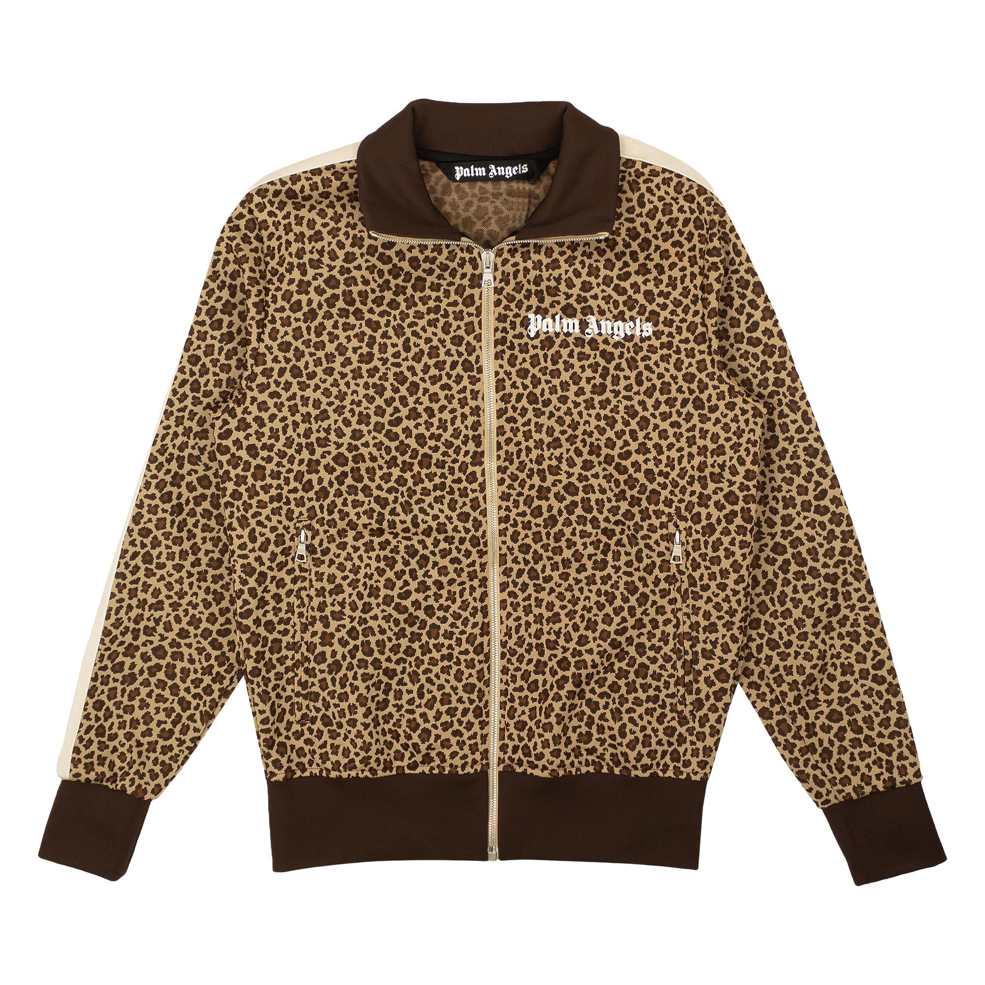 Buy Palm Angels Leopard Jacquard Track Jacket Beige Off White PMBD001S22FAB0076103 GOAT