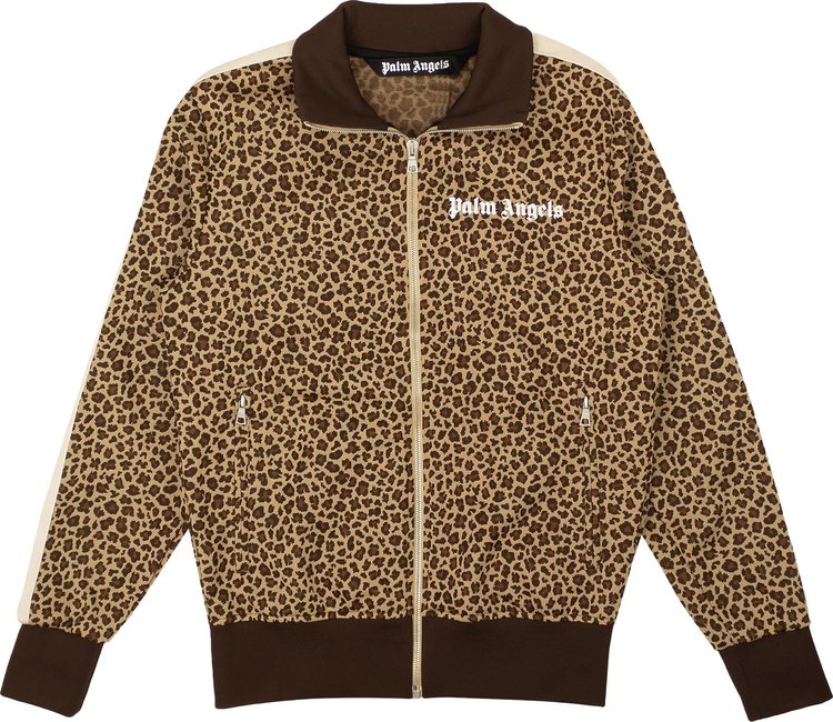 Palm Angels Leopard Jacquard Track Jacket 'Beige/Off White'
