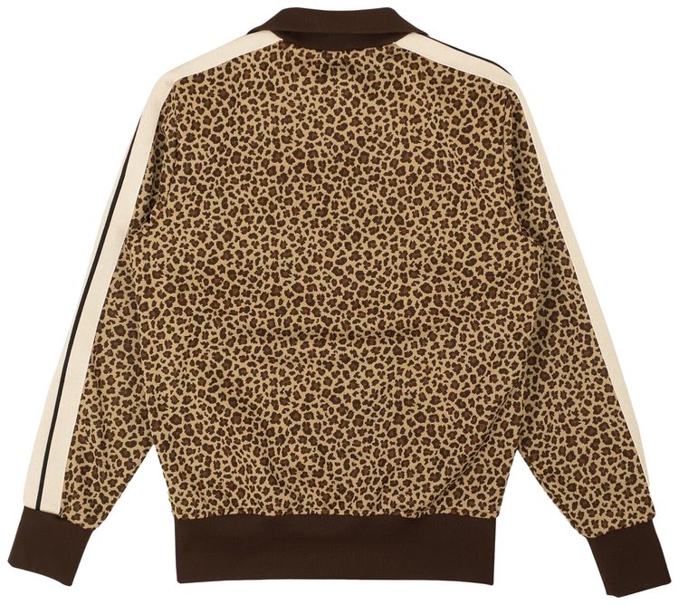 Palm Angels Leopard Jacquard Track Jacket BeigeOff White