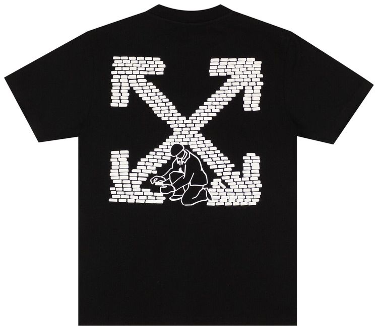 Off White Bricks Slim T Shirt BlackWhite