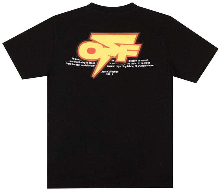 Off White Thunder Slim Short Sleeve Tee BlackYellow