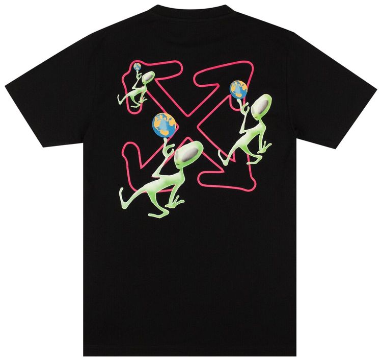 Off White Alien Arrow Over Short Sleeve Tee BlackGreen
