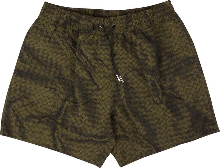Buy Bottega Veneta Intreccio Print Swim Shorts 'Green' - 5201934 V007 ...