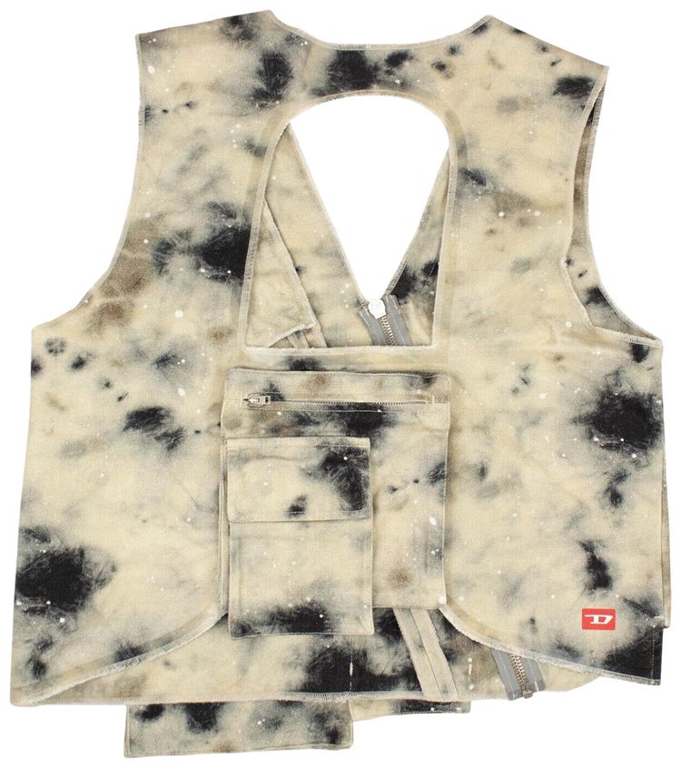 A Cold Wall Tie Dye Asymmetric Vest White