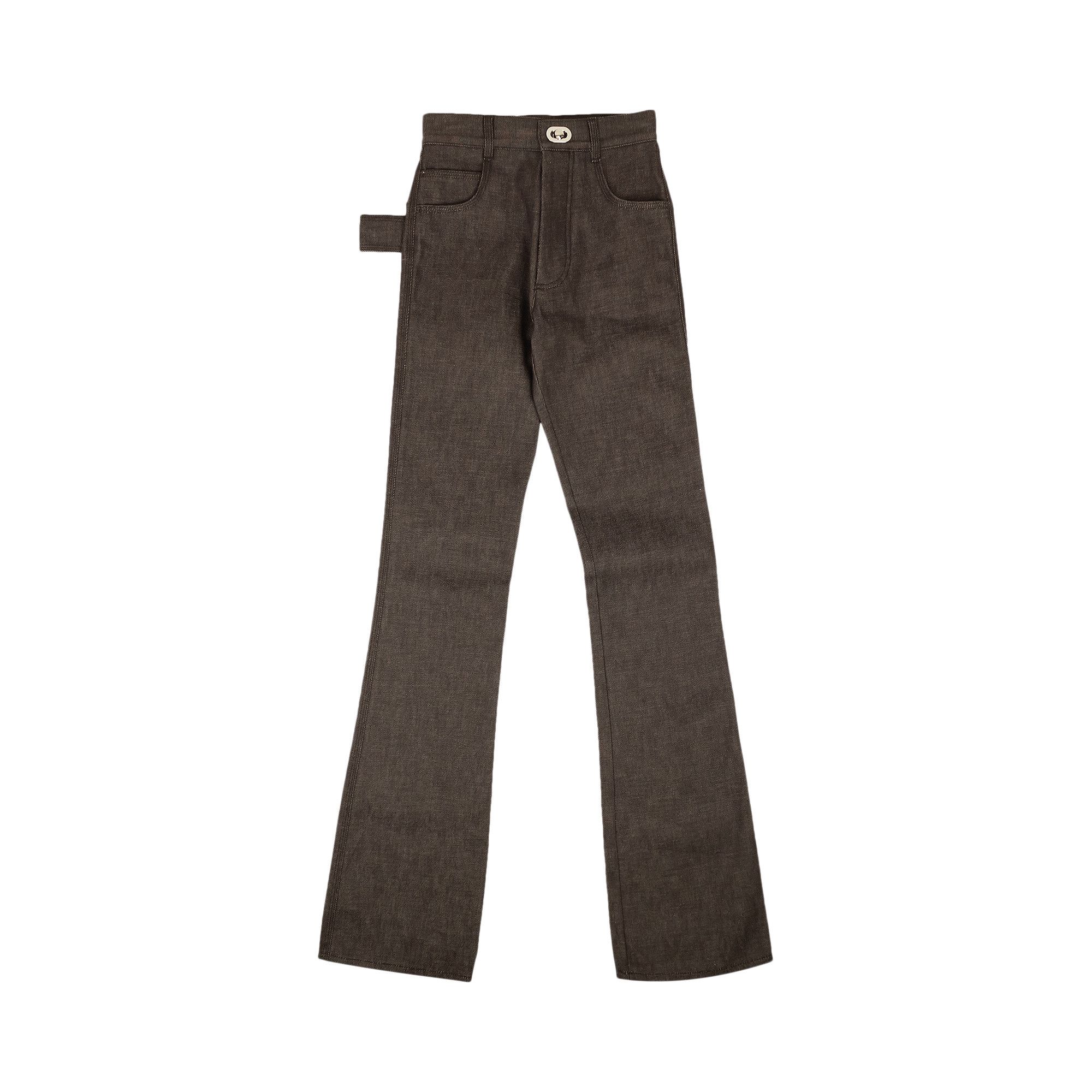 Buy Bottega Veneta Raw Denim Bootcut Jeans 'Brown' - 636899