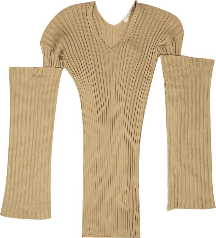 Bottega Veneta Lightweight Ribbed Sweater Dress 'Beige'