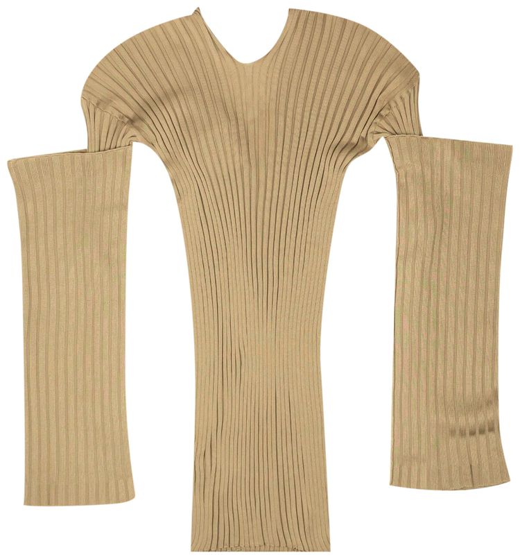 Bottega Veneta Lightweight Ribbed Sweater Dress Beige