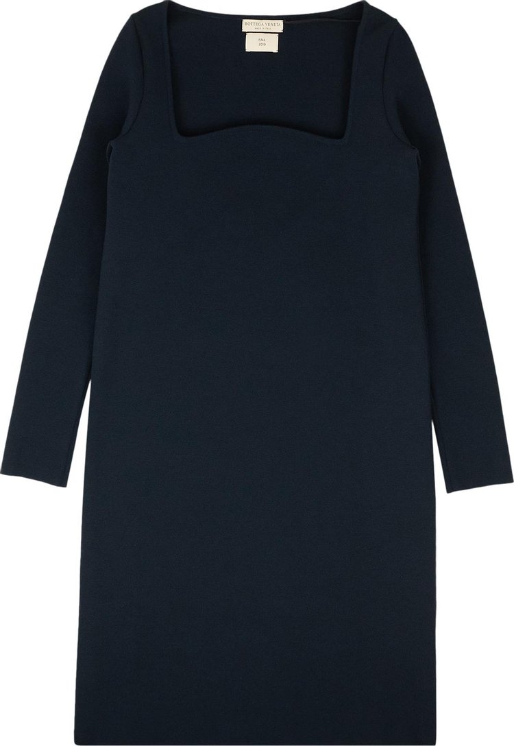 Bottega Veneta Stretch Wool Knit Midi Dress 'Blue'
