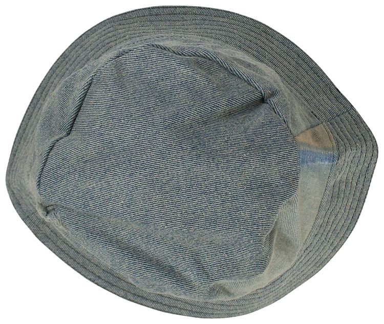 Off White Applique Denim Bucket Hat Blue