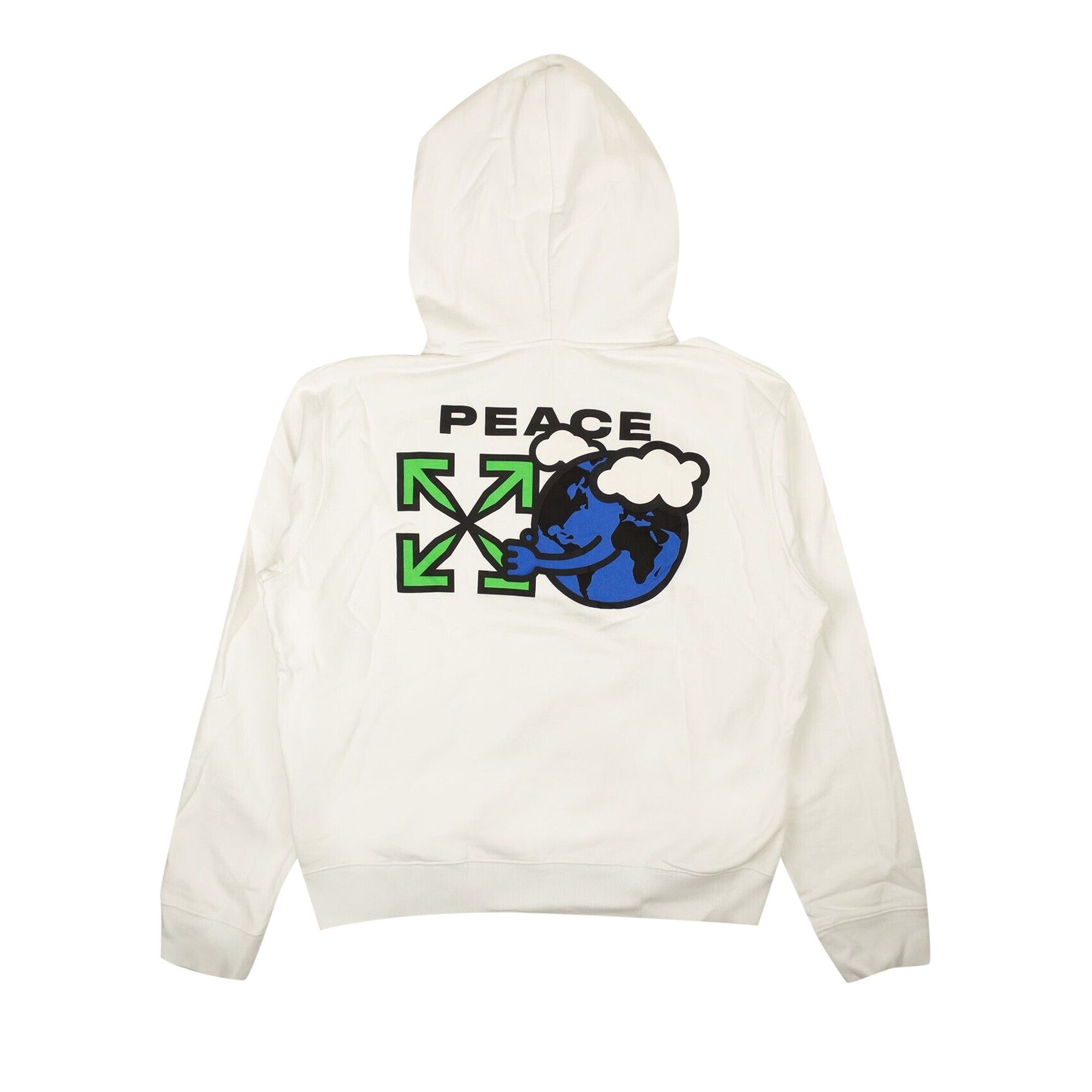 Buy Off White Peace Worldwide Slim Hoodie White OMBB034R21FLE0060155 GOAT