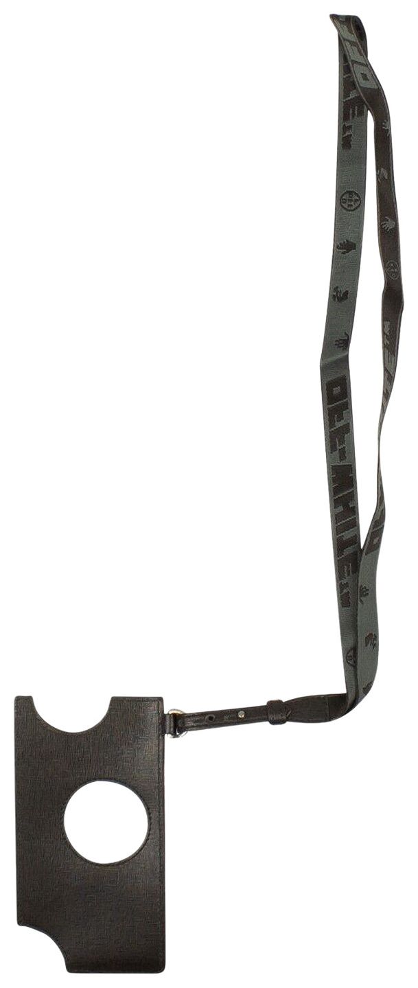 Off White Swiss Cut Out Phone Bag Black