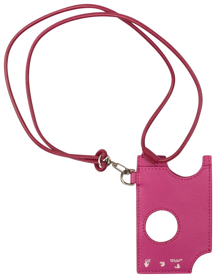 Off White Logo Card Holder Fuchsia