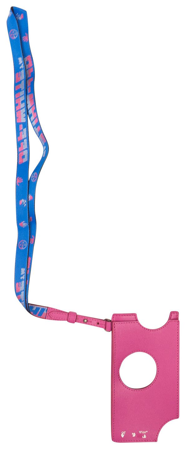 Off White Swiss Cut Out Phone Bag Fuchsia