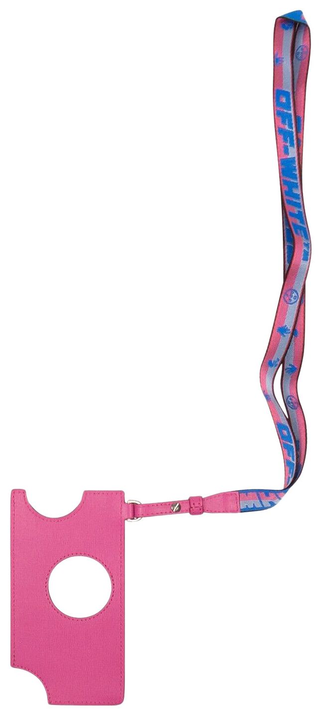 Off White Swiss Cut Out Phone Bag Fuchsia
