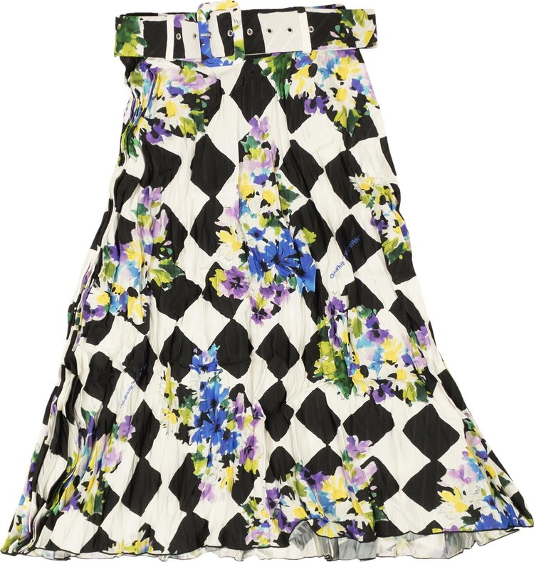 Off-White Check Plisse Skirt 'Multicolor'