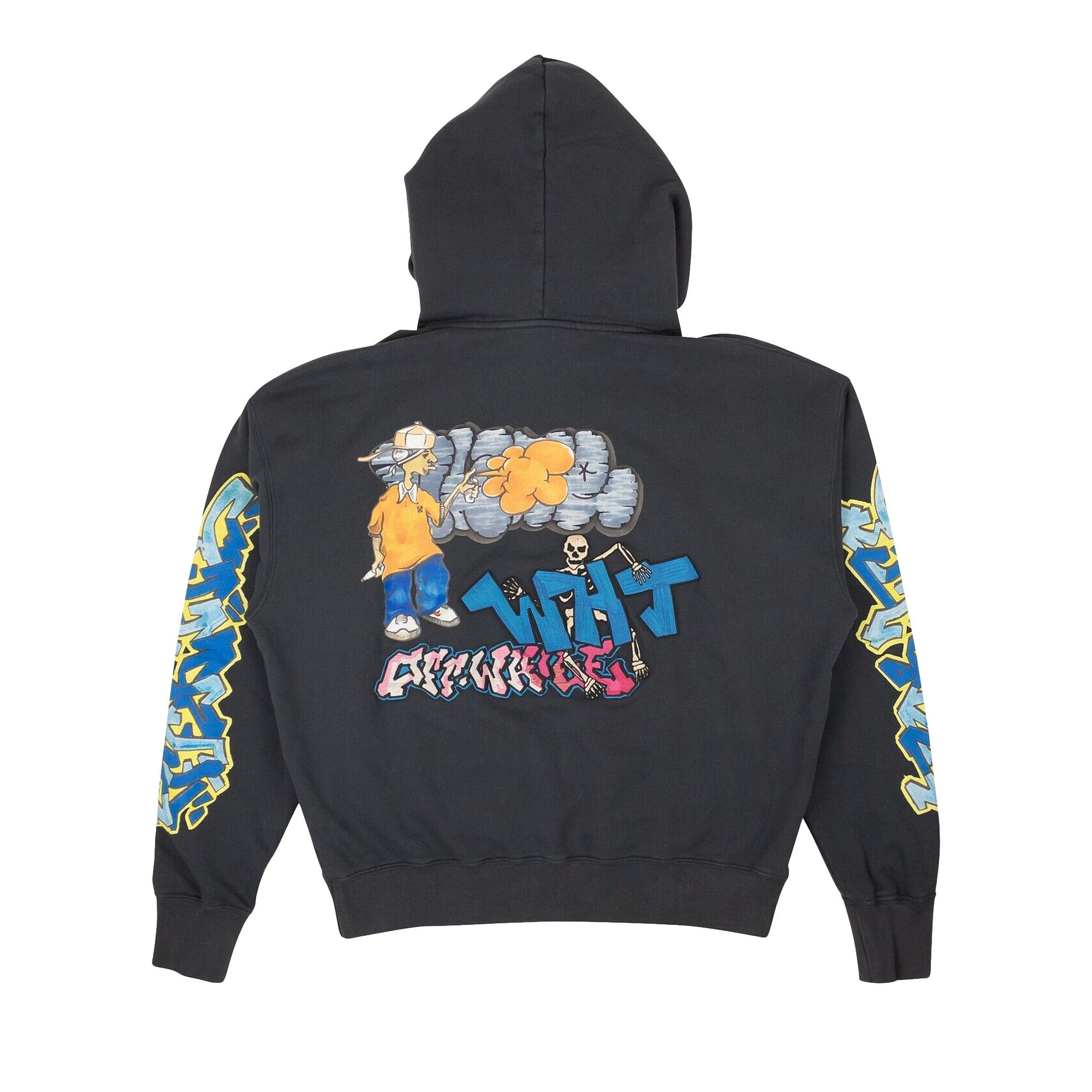 Off-White OMBB085F22FLE015 GRAFFITI SKATE パーカー ロゴ Buy Off-White Graffiti Skate Hoodie 'Grey