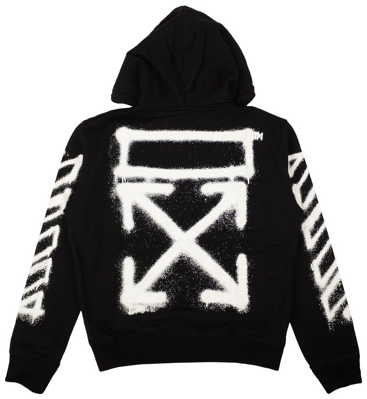 Off White Spray Marker Zip Hoodie Black