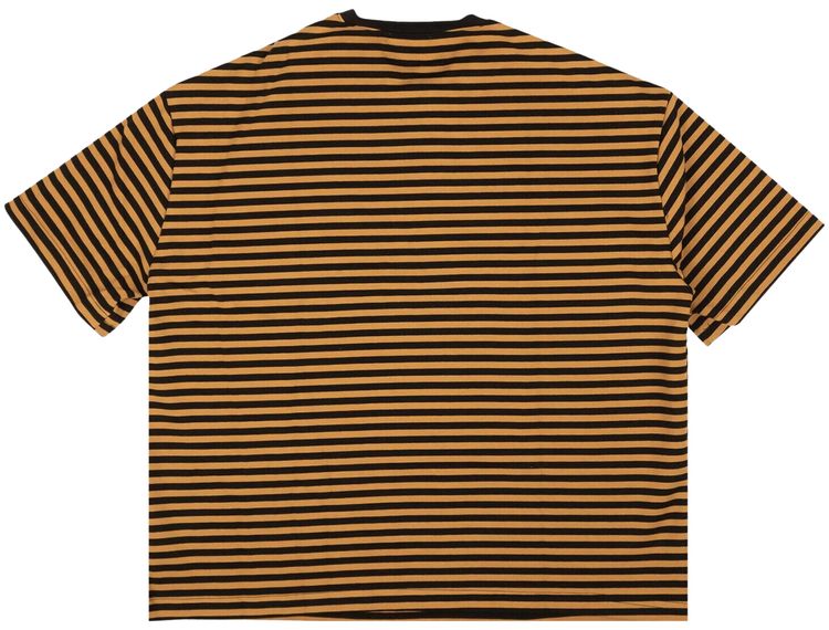 Rhude Striped Ponte Roma Henley T Shirt Brown