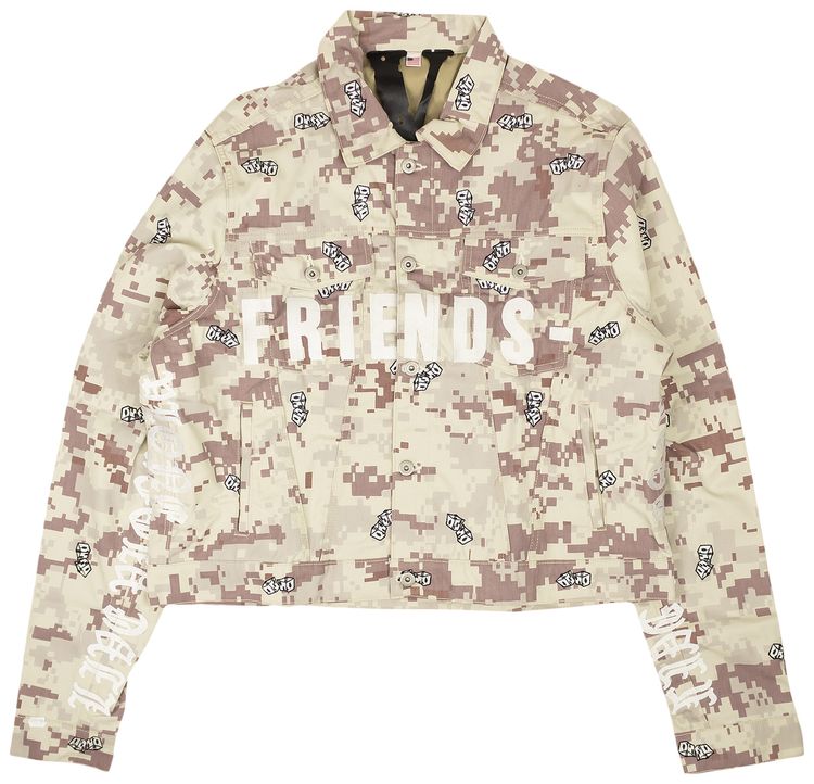 Vlone Digital Camo Denim Jacket Beige