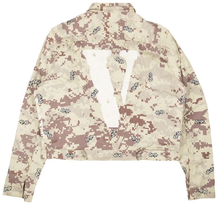 Vlone Digital Camo Denim Jacket Beige