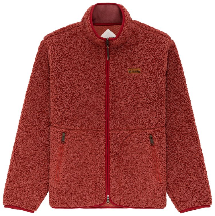 Aime Leon Dore Full Zip Deep Pile Fleece Jacket Marsala