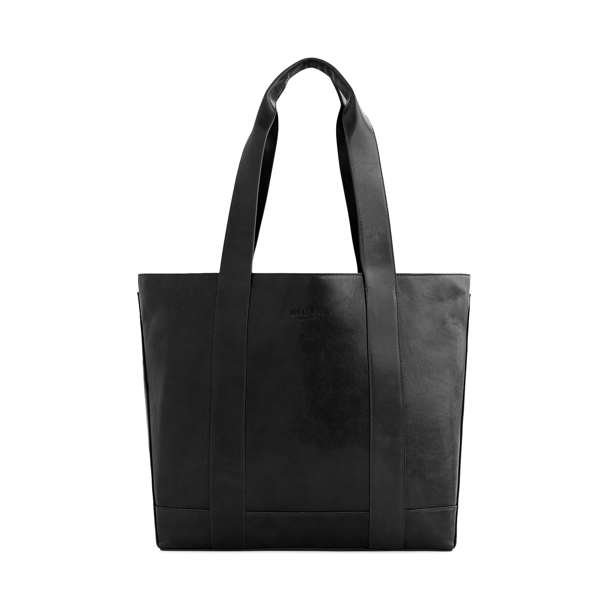 Buy Aimé Leon Dore Debossed Logo Leather Tote Bag 'Nero Buy Aimé Leon Dore Debossed Logo Leather Tote Bag 'Nero