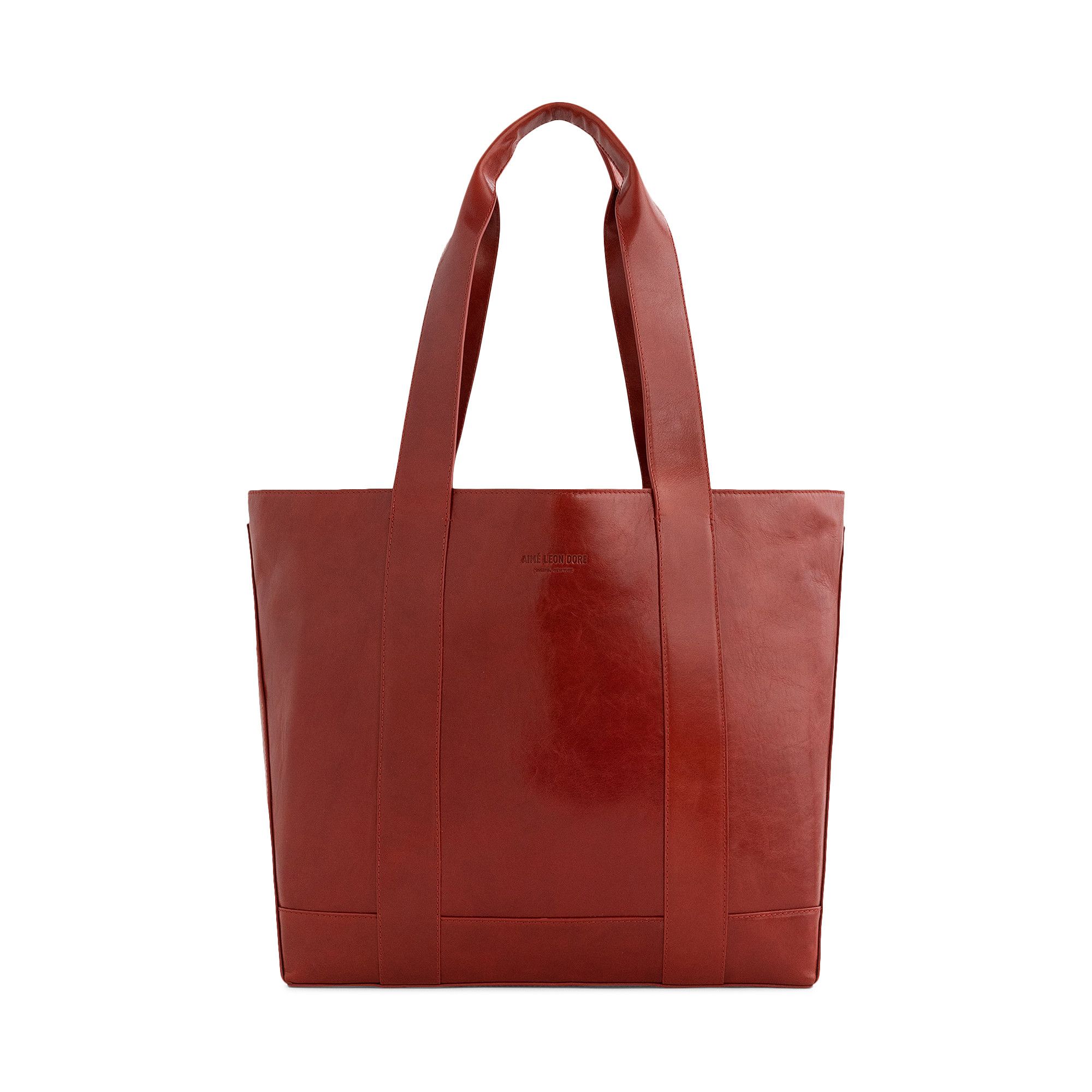 Buy Aimé Leon Dore Debossed Logo Leather Tote Bag 'Arancio
