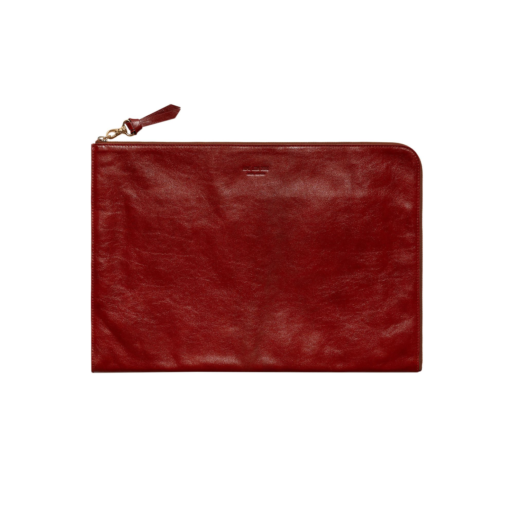 Buy Aimé Leon Dore Debossed Logo Medium Leather Pouch 'Arancio