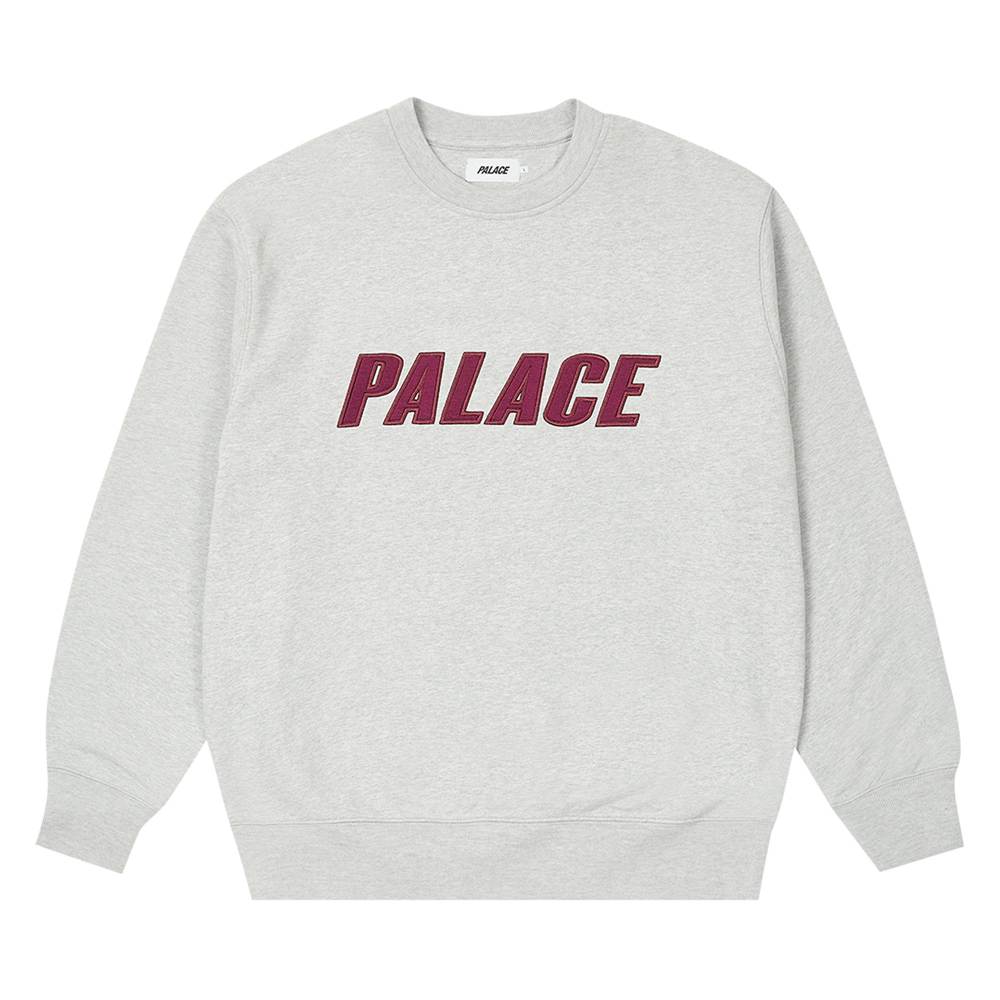 Buy Palace Iridescent Appliqué Crew 'Grey Marl' - P24CS037 | GOAT SA