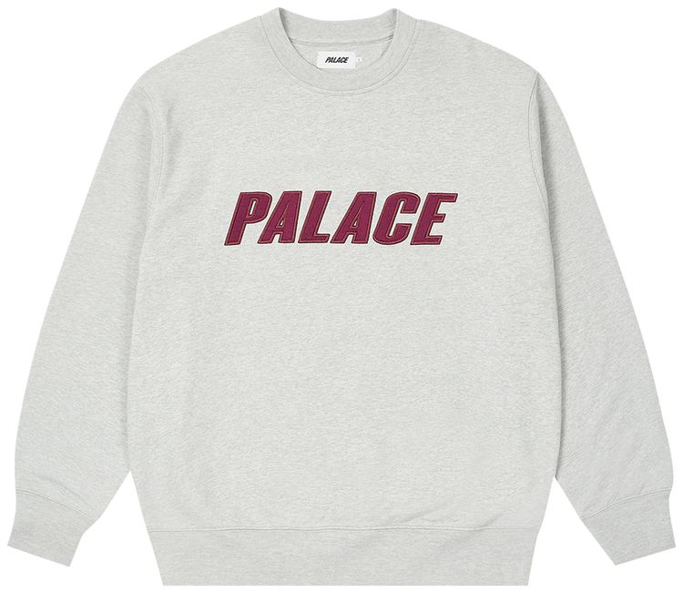 Palace Iridescent Applique Crew Grey Marl