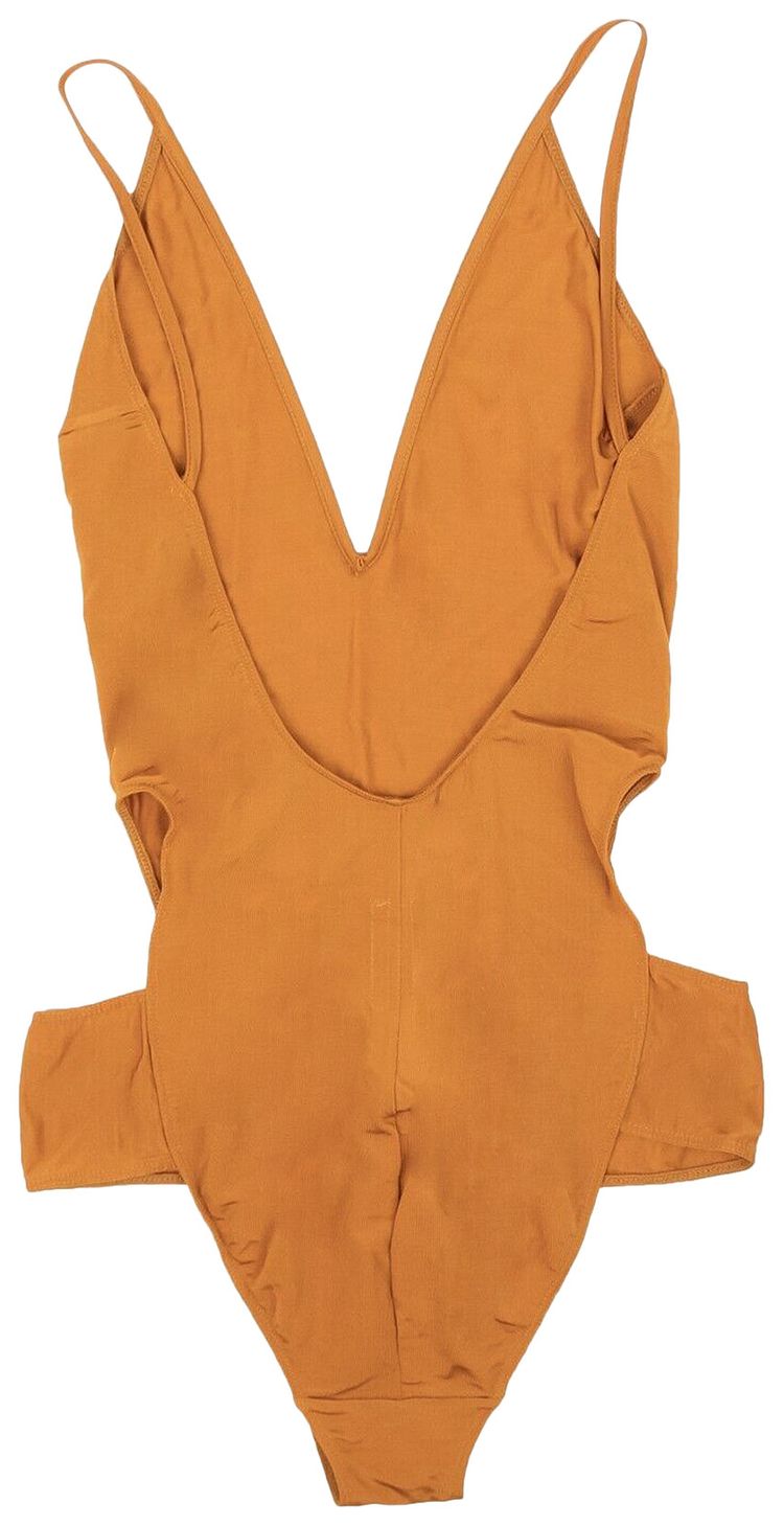 Rick Owens Knit Body Cutout Bodysuit Orange