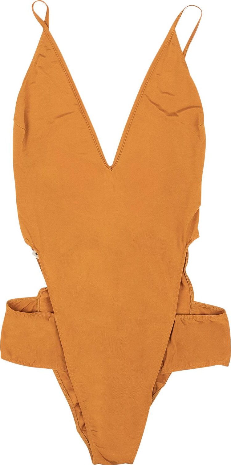 Rick Owens Knit Body Cutout Bodysuit 'Orange'