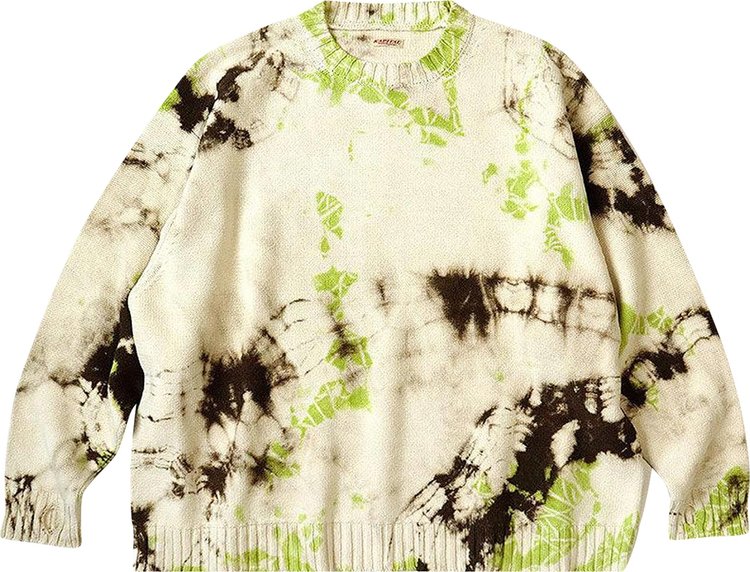 Kapital 5G Knit Crew Sweater (Ashbury Dyed) 'Green/Brown'