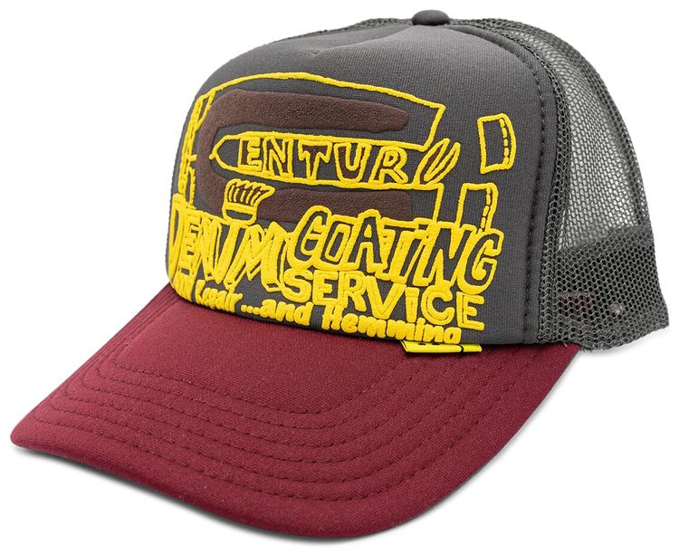 Kapital Century Denim Coating Service Trucker Cap Charcoal