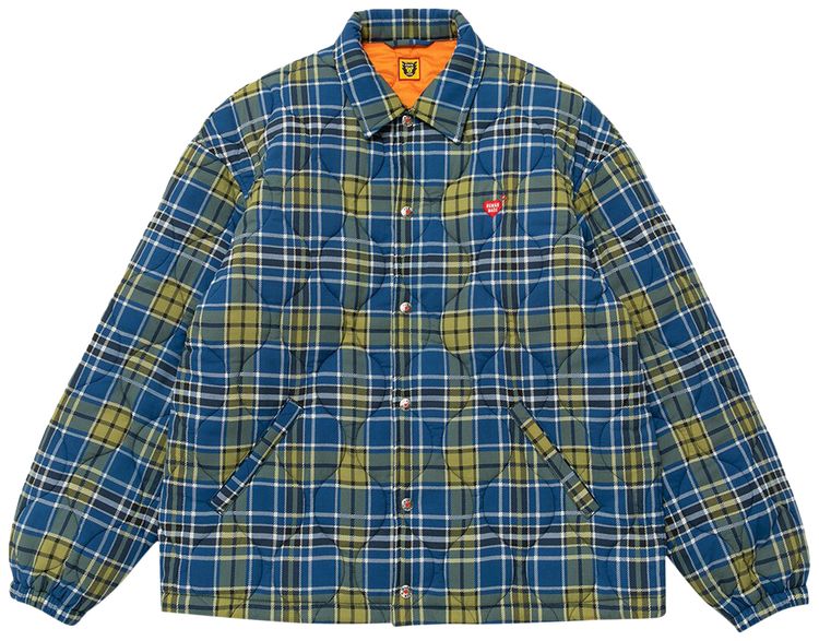 Human Made Quilted Check Coach Jacket Blue