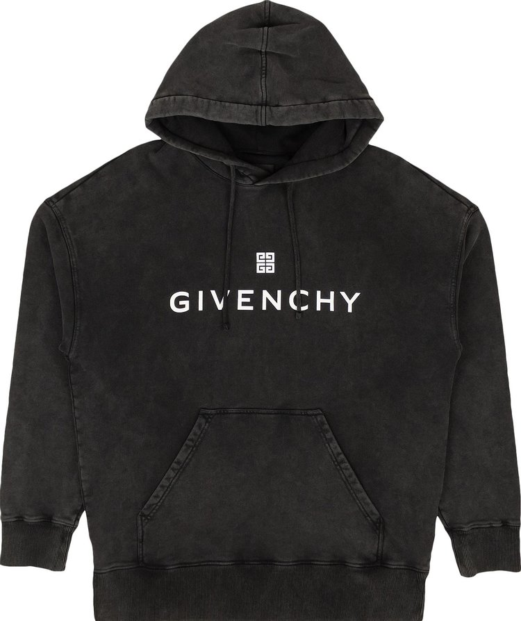 Givenchy Washed Slim Fit Logo Hoodie Sweatshirt 'Black'