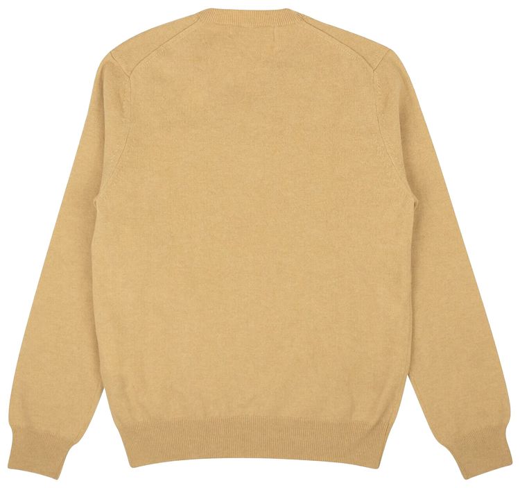 Comme des Garcons Heart V Neck Sweater Brown