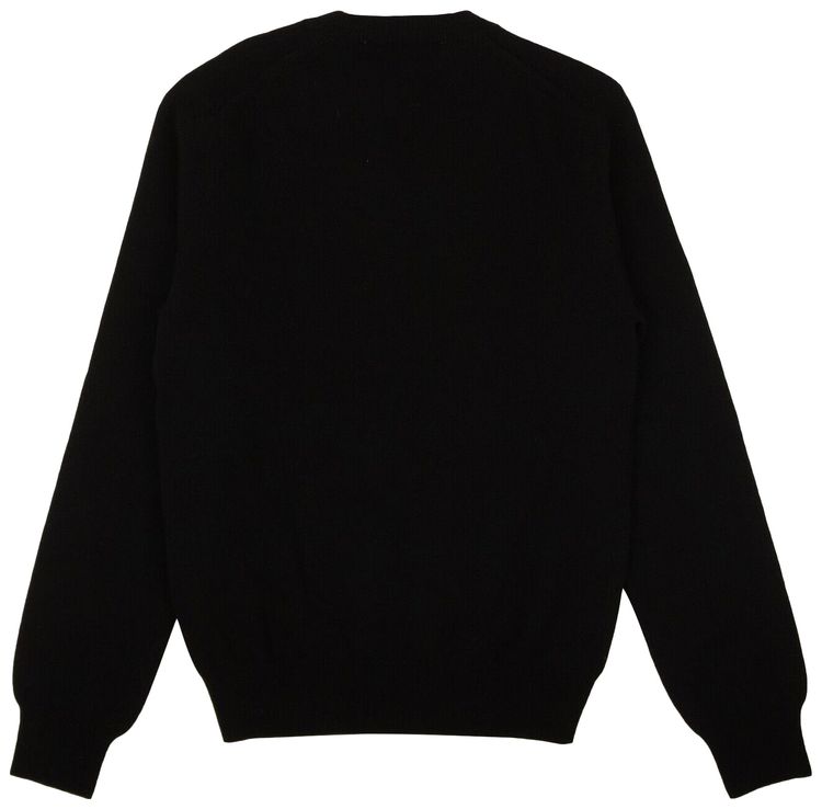 Comme des Garcons Heart V Neck Sweater Black