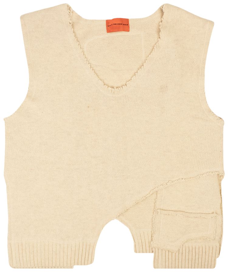 Who Decides War LArdeur Unadorned Sweater Vest Cream