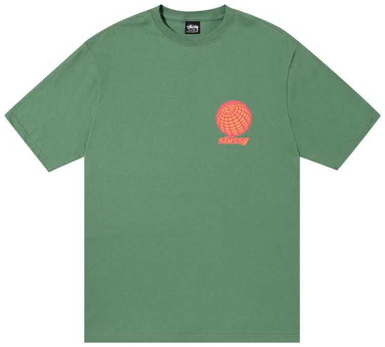 Stussy 8 Ball Grid Tee Green