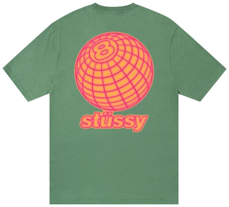 Stussy 8 Ball Grid Tee Green