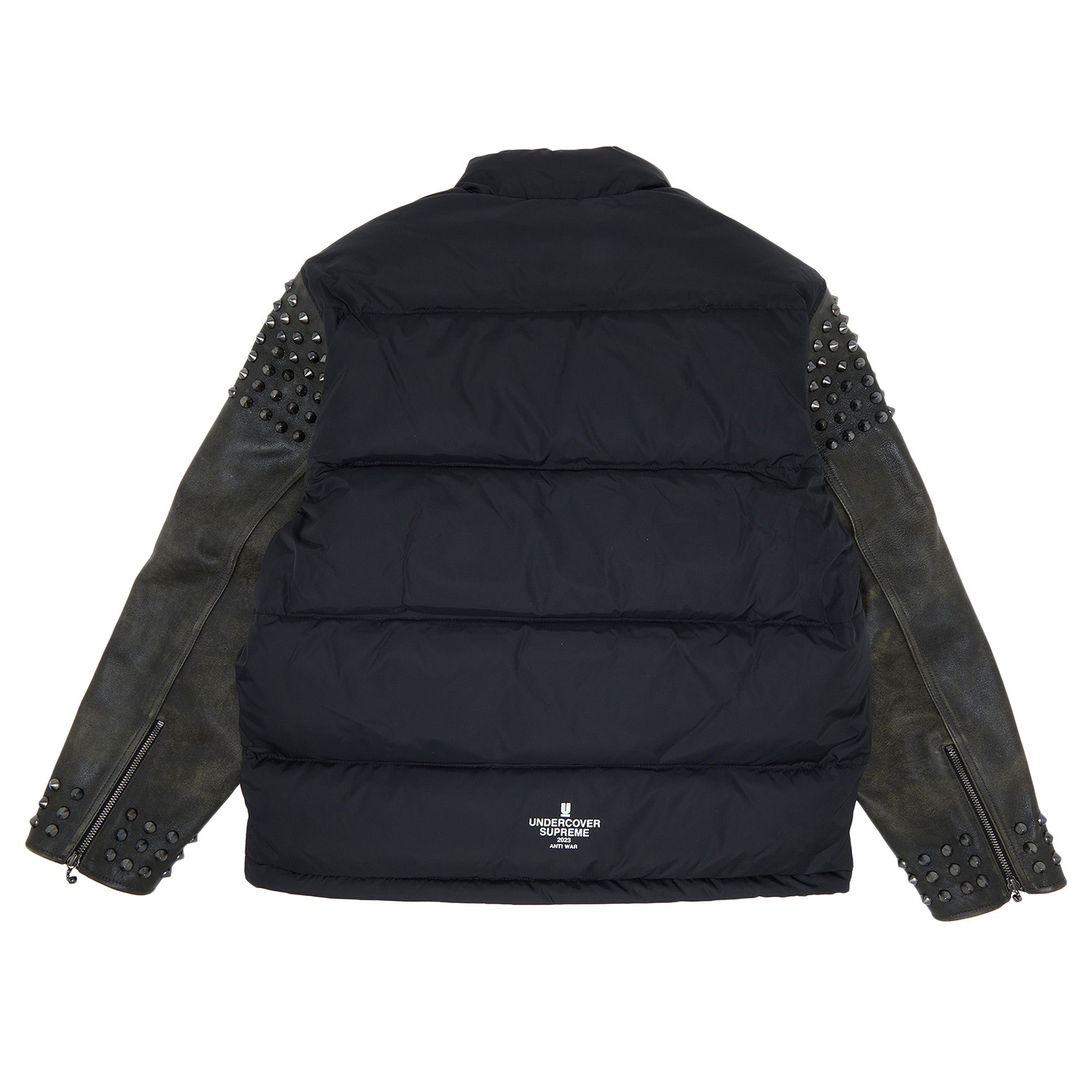 SUPREME UNDERCOVER puffer jacket 袖レザー スタッズダウン JKT
