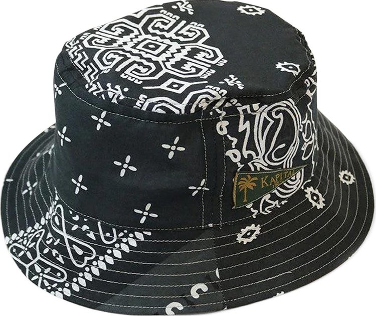 Kapital Bandana Patchwork Bucket Hat (Short Brim) 'Black'