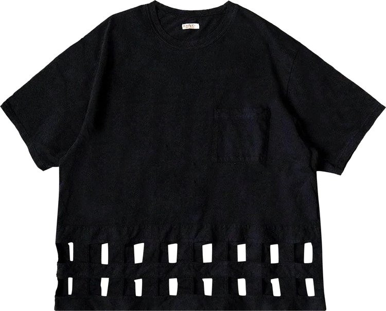 Kapital 20 / -Jersey Windowpane T-Shirt 'Black'