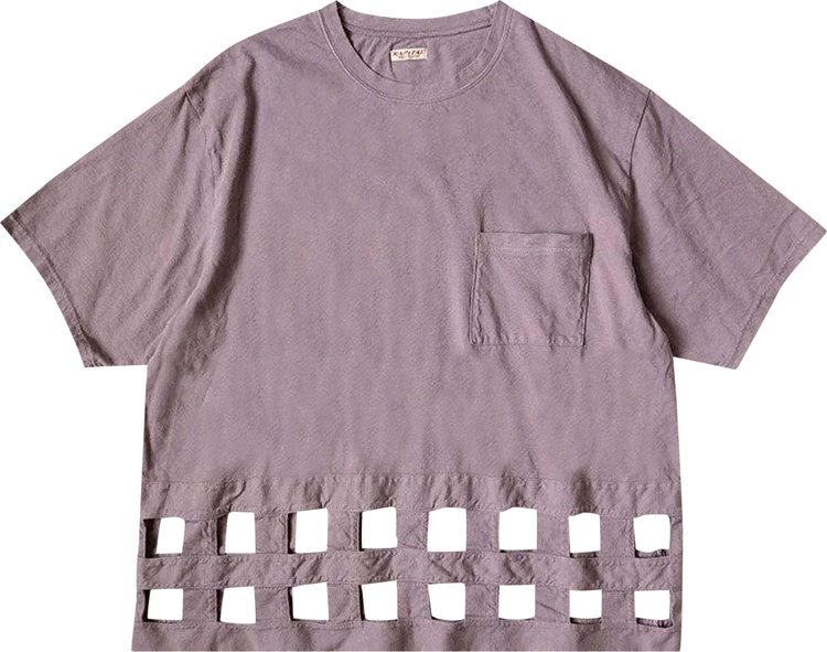 Kapital 20 / -Jersey Windowpane T-Shirt 'Light Purple'