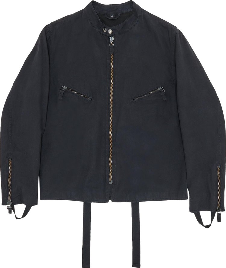 Vintage Helmut Lang Biker Jacket With Straps 'Black'