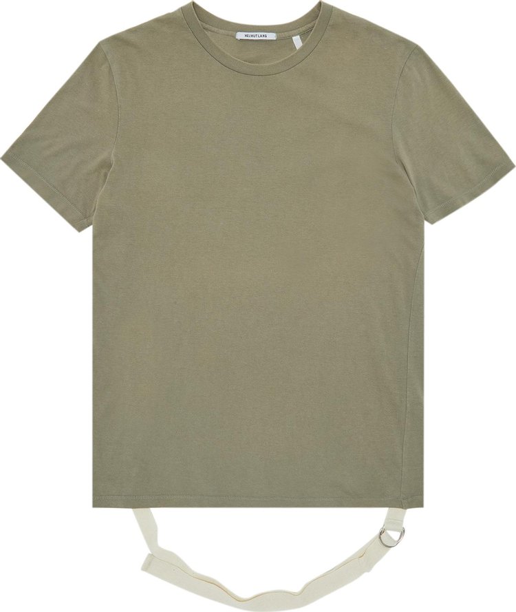 Vintage Helmut Lang Bondage Strap T-Shirt 'Olive/White'