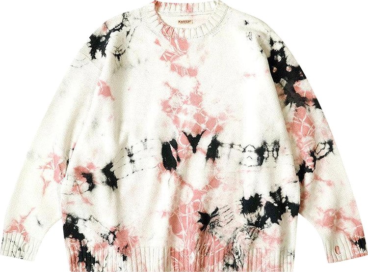 Kapital 5G Knit Crew Sweater (Ashbury Dyed) 'Black/Pink'