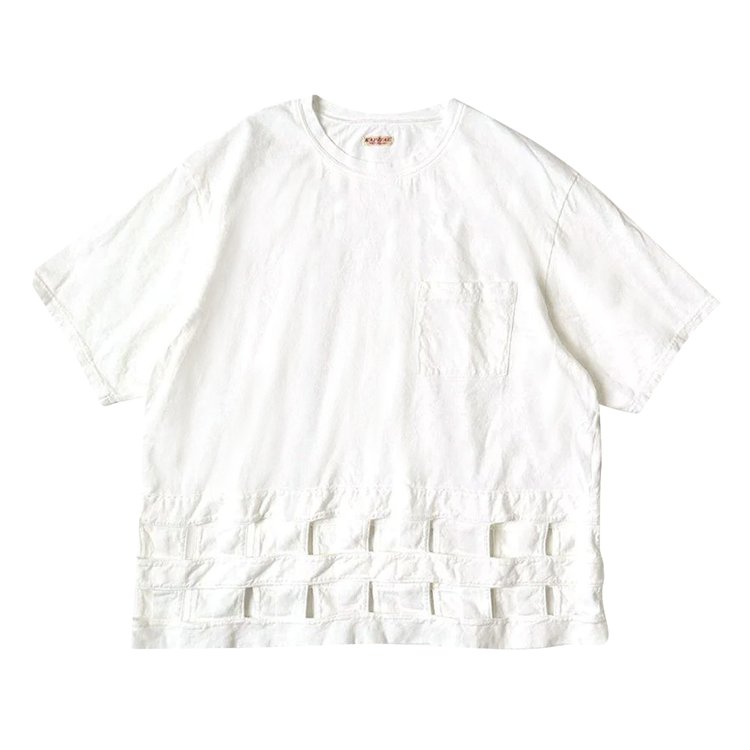 Kapital 20 / -Jersey Windowpane T-Shirt 'White'