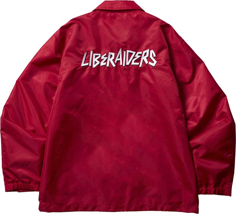 Liberaiders Metal Logo Nylon Coach Jacket Red